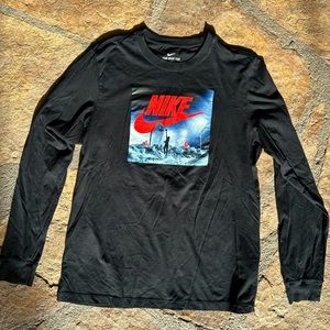 Nike Basketball Winter Hoops Black L/S Shirt Mens Size Large